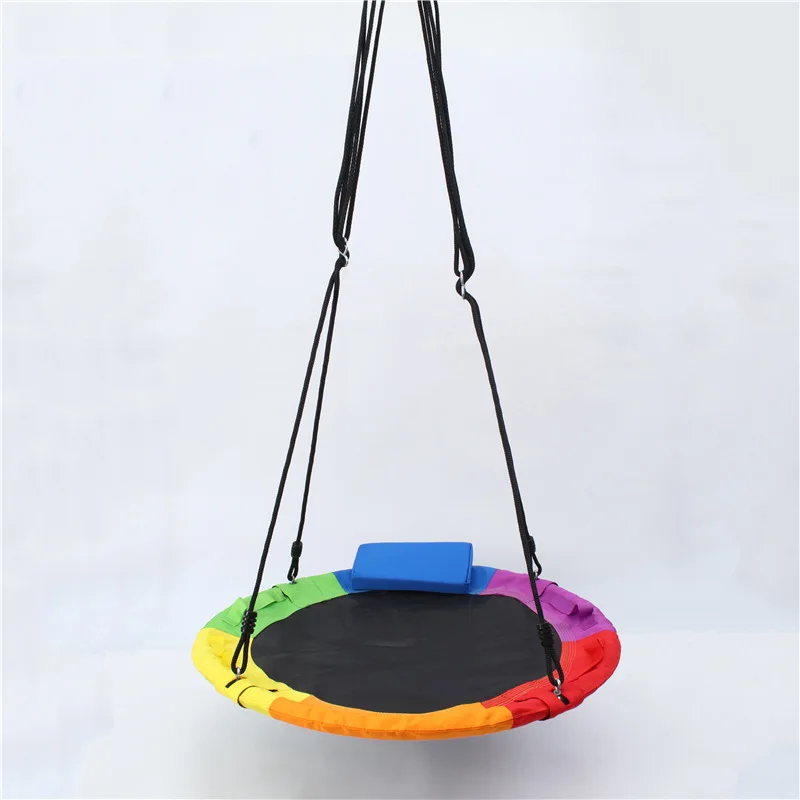 

Colored Rainbow Canopy Hammock 900D Oxford Fabric Round Swing Vibrant Outdoor Hanging Chair Playground Campus Family Leisure