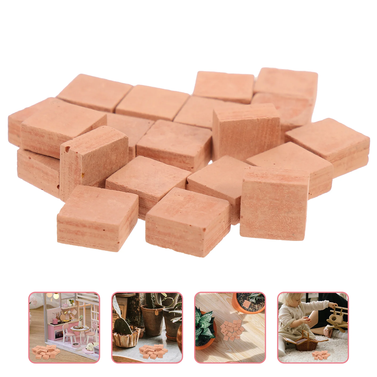 20 Pcs Simulated Bricks Micro Landscape Decor Decoration Miniature Toys House Clay DIY