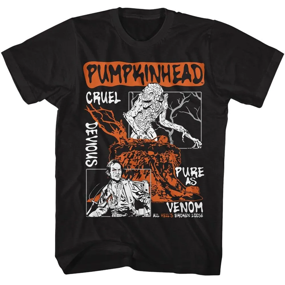 Pumpkinhead Panels Alt Black Adult T Shirt