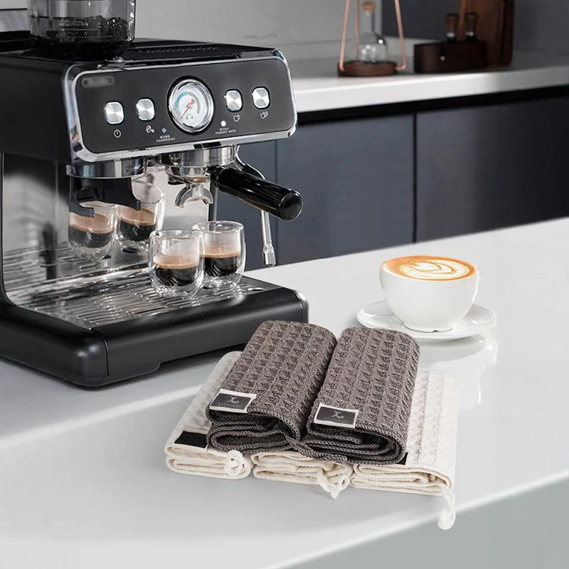 JUSTINLAU Coffee Bar Towels Absorbent Clean Towel Super Microfiber Clean Cloth with Hanging Rope Home Caffee Machine Clean Tools