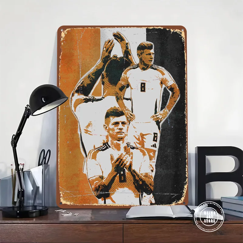 Soccer Player Collage Poster Customized Vintage Metal Signs Wall Art Retro Tin Plaque for Mancave Home Decor Living Room Items