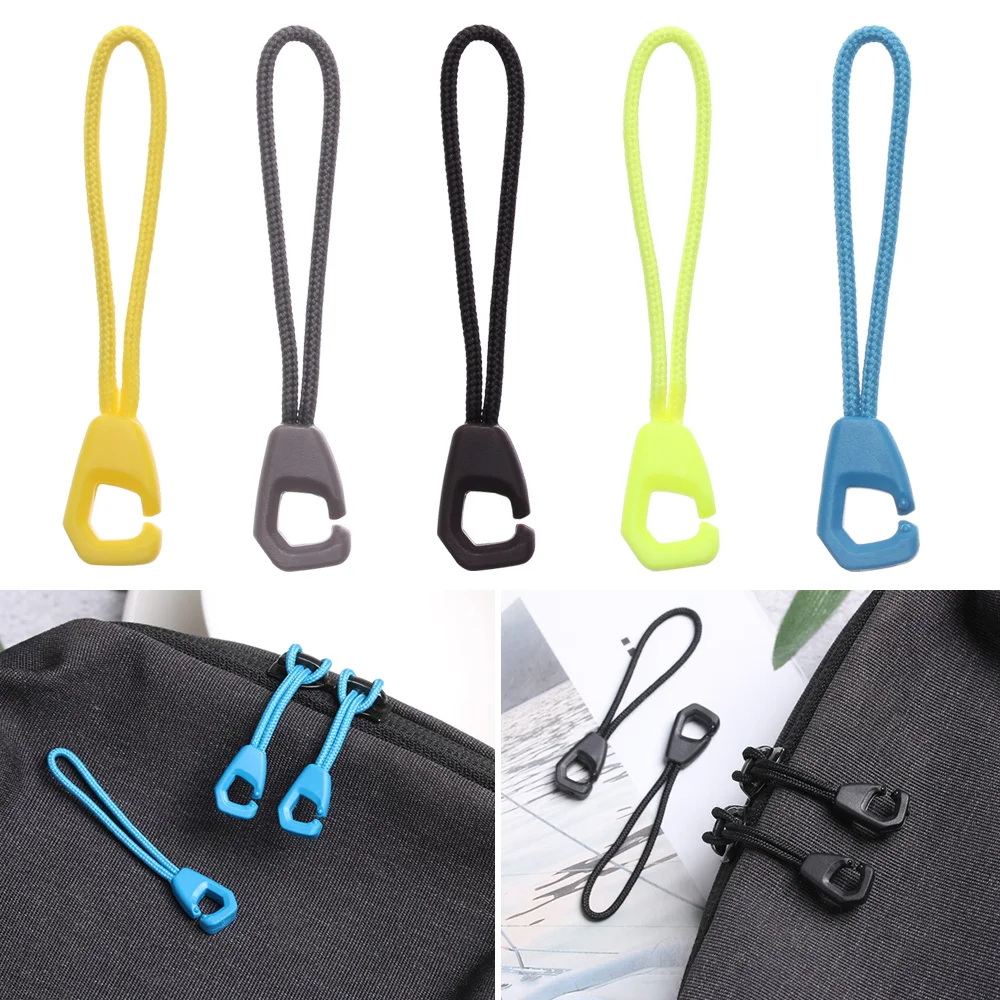 5/10/15/20pcs High quality Outdoor Suitcase Tent Backpack Cord Rope Pullers Ends Lock Zips Zipper Pull Zip Puller Replacement