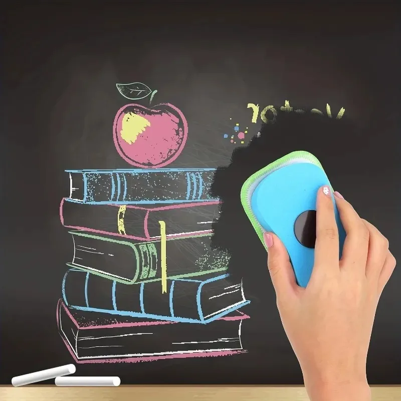 Detachable Washable Whiteboard Eraser Random Delivered Color Reusable Cleaning Wiper Soft Absorbent Surface Chalk Dust Remover