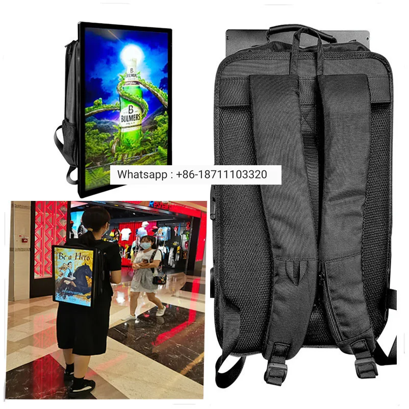 

Retail Store Lcd Backpack Billboard 21.5 Inch LCD Digital Signage Video Player Advertising Display Walking Backpack Billboard