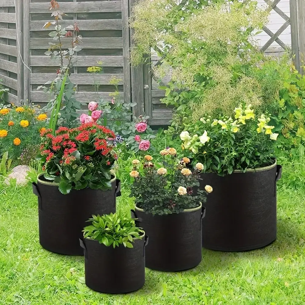 1/3/5/7/10 Gallon Felt Garden Planting Bag with Handles 1/3/5/7/10 Gallon Planting Nursery Pot Garden Tools Planting Container