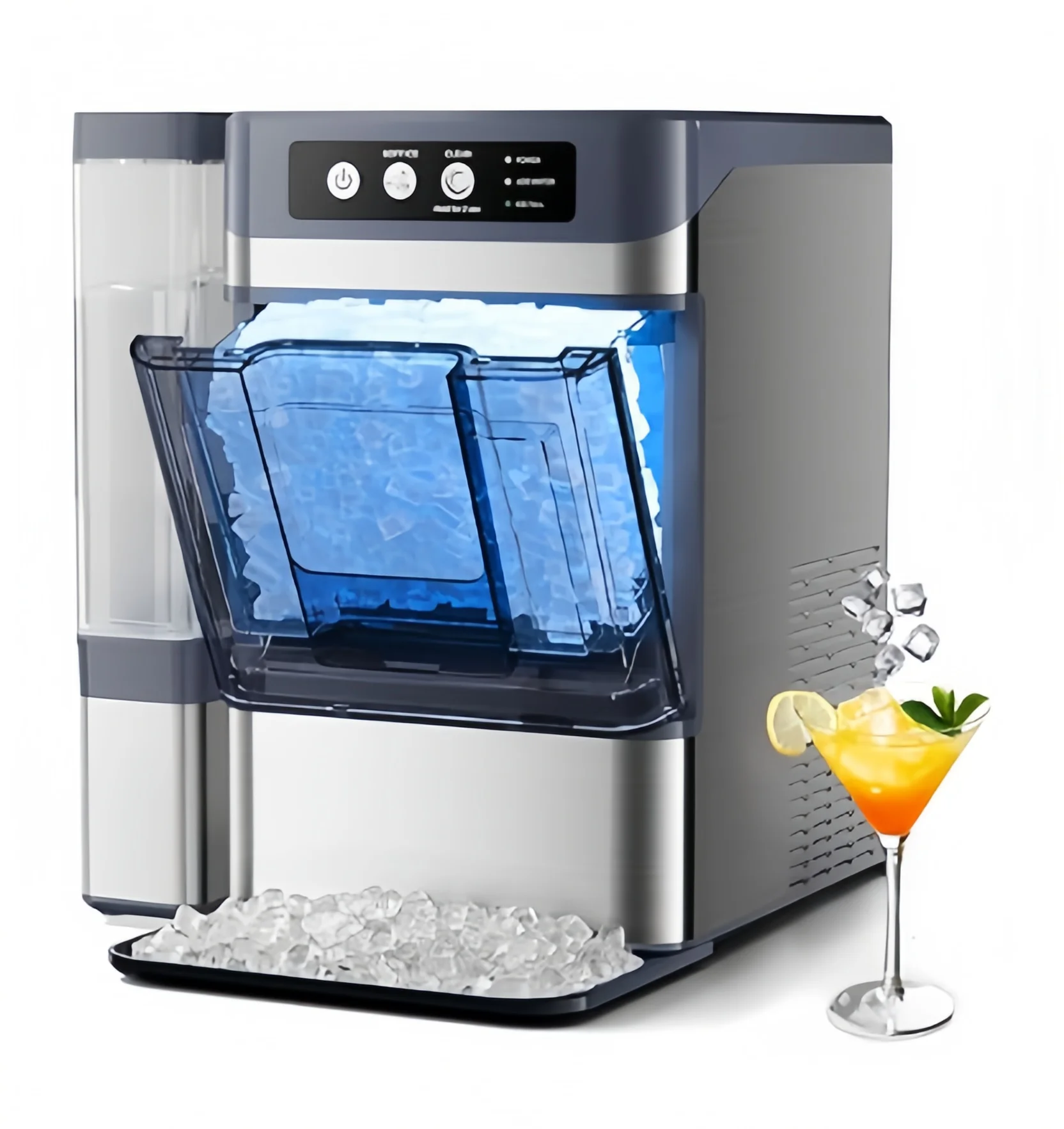 

#% BLG Home 17KG Daily Stainless Steel Self-Cleaning Countertop Ice Maker 33 Lbs Daily Output Electric For Hotels