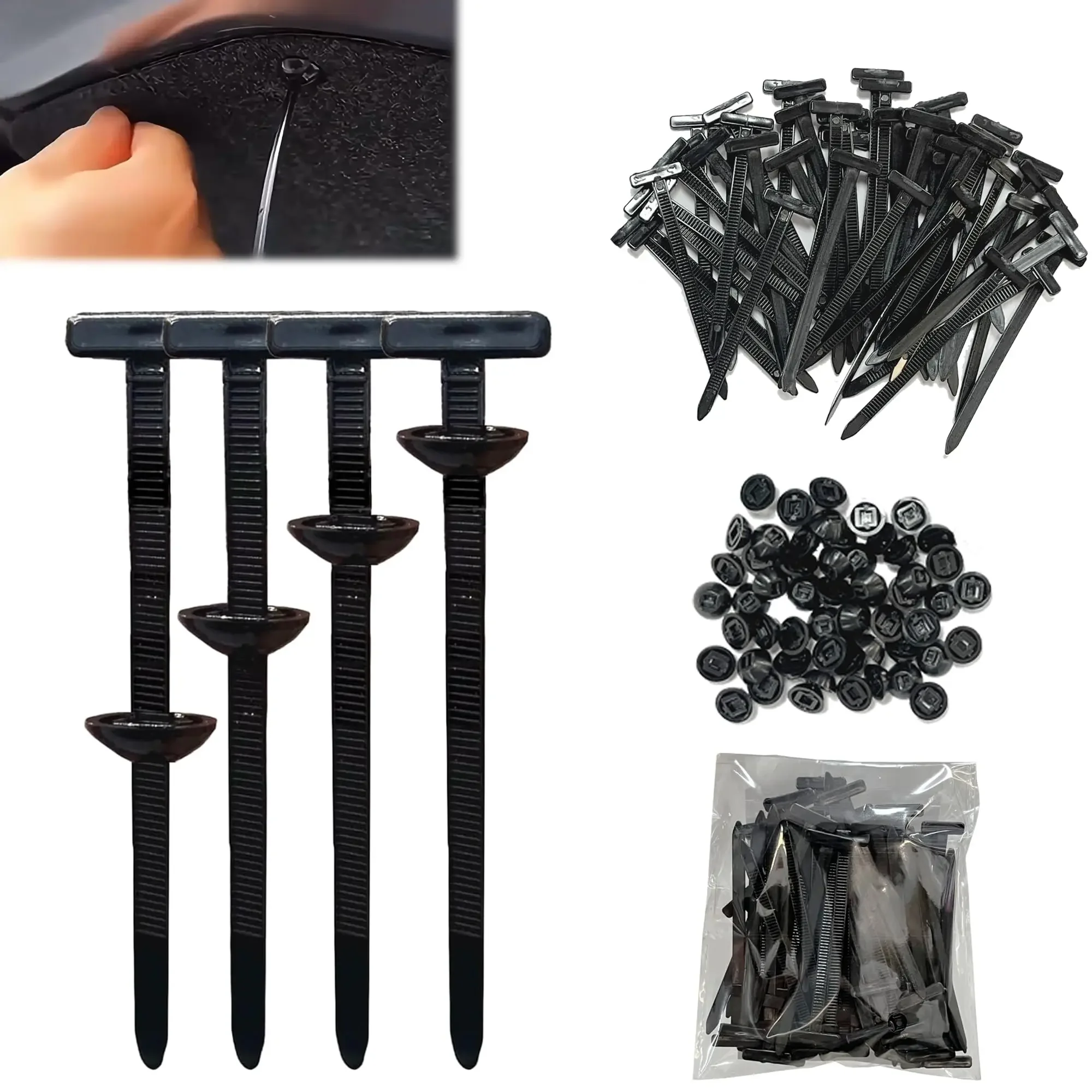 100/50/20pcs Car Nylon Ties Wrap Cable Fixed Fastener Clips Car Hose Fastening Zip Strap Self-Locking Reusable Nylon Cable Ties