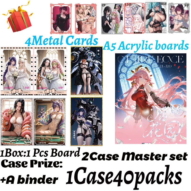 

A5 Size 2025 Latest Houhuayuan Acrylic Boards Spicy Waifu Doujin Booster Card Game Rem Boa Nami Genshin Furina Rare Toy Gift