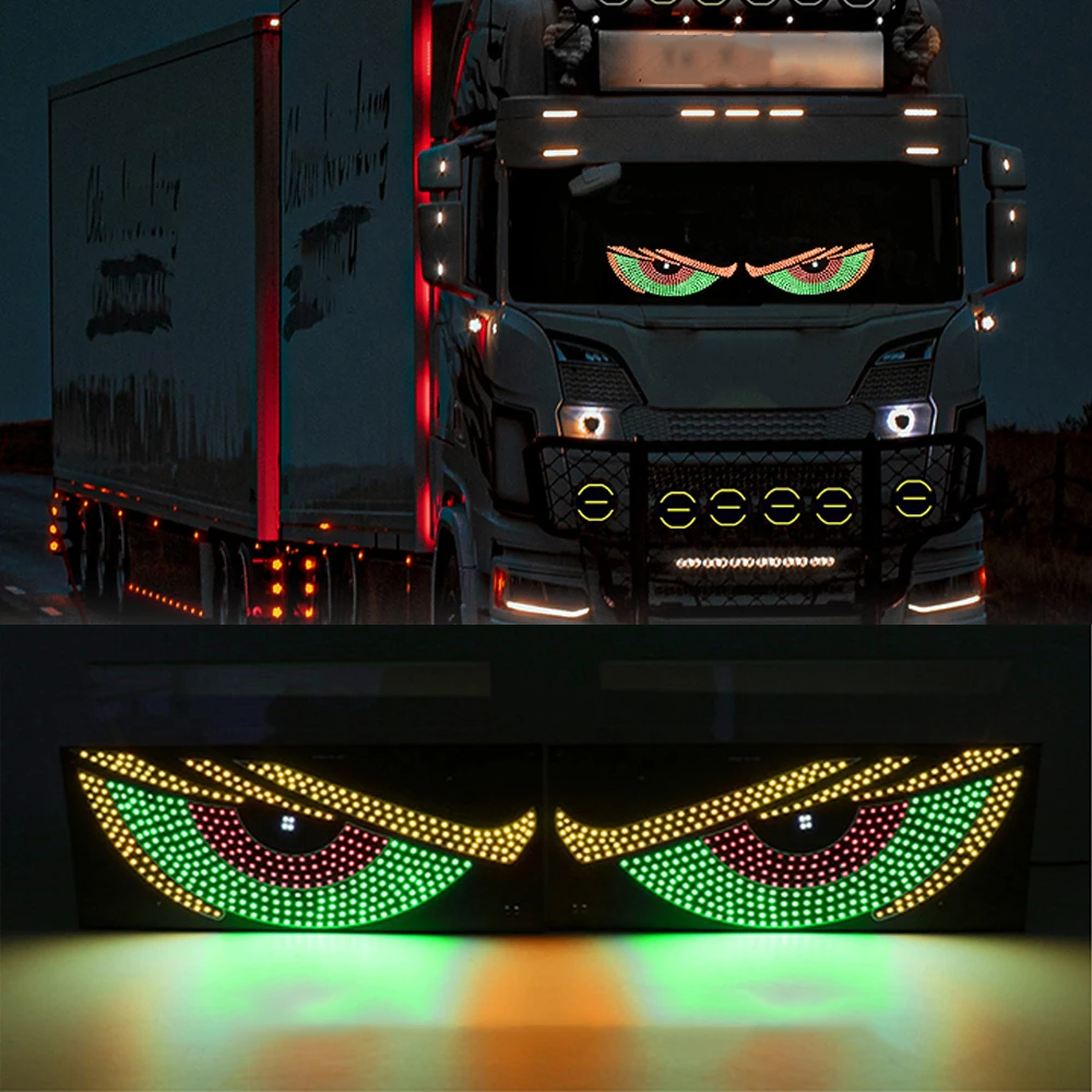 

Truck Devil's Eye LED Matrix Pixel Panel Light USBLed Eyes for Truck Display auto decorative lights Car Devil Eye Interior Light
