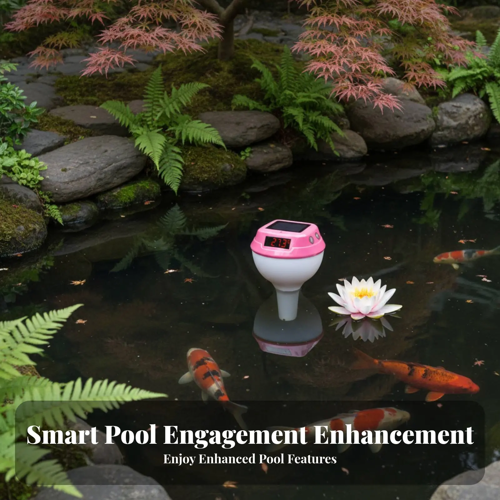 

Pool Thermometer, Solar Digital Display, RGB Ambient Light, Waterproof IP68, for Swimming Pool, Spa, Bath, Indoor Outdoor