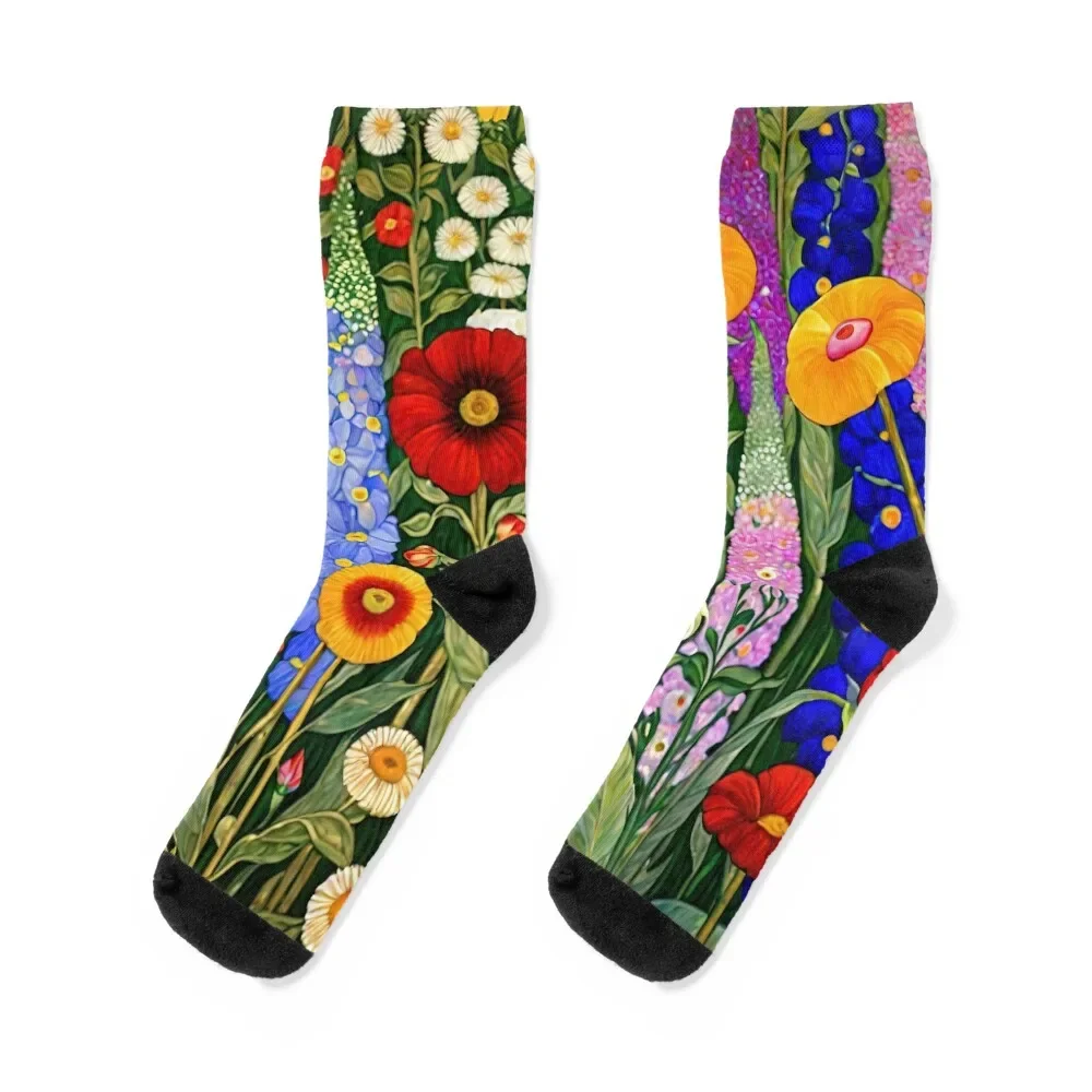 

Gustav Klimt Flower Garden Socks winter man men cotton high quality warm winter Socks Girl Men's