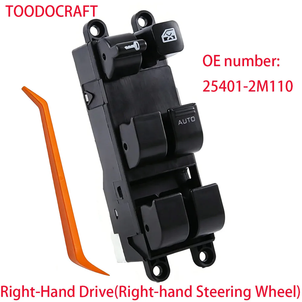 Interruptor Maestro de Elevalunas Eléctrico para Lado Derecho 25401-2M110 para Nissan Sunny/Nissan Navara/Nissan Pick-up