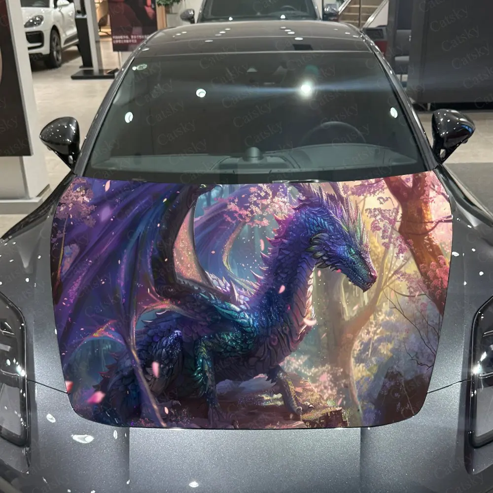 

Mysterious Cosmic Dragon Car Hood Stickers - Self-Adhesive, Waterproof and Durable Vinyl Wrap, Decorate And Protect Your Car - T