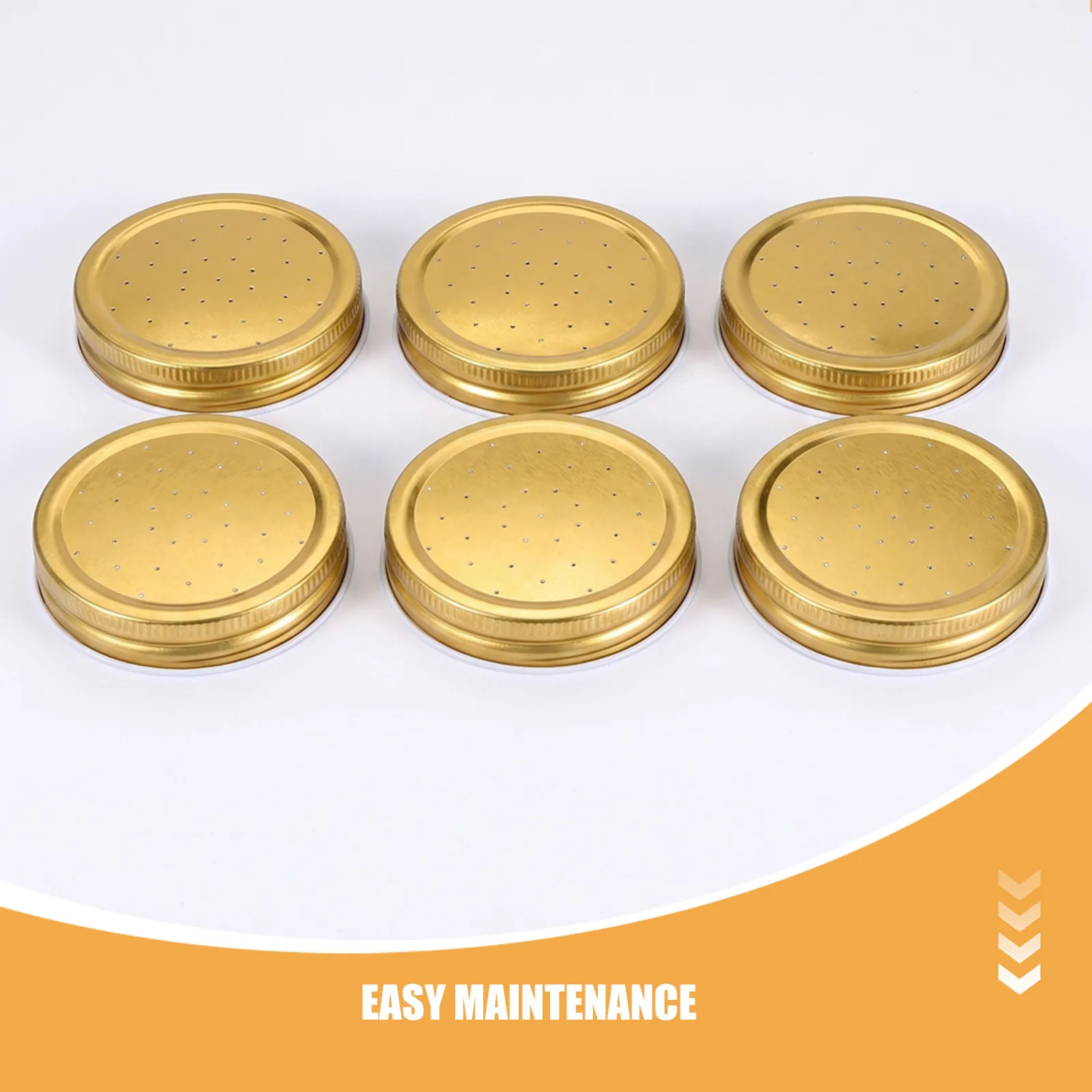 6Pcs Mason Jar Bee Feeder Lid Metal Entrance Cap Perforated Sugar Syrup Feeder Beehive Watering Station Beekeeping Tools