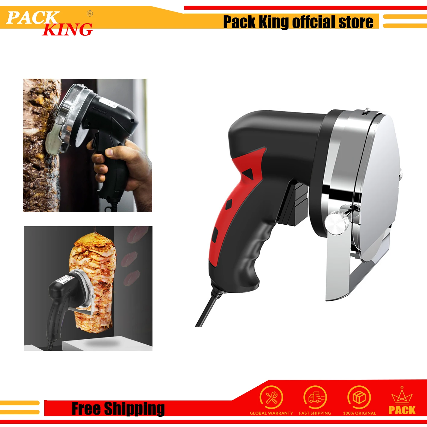 Roast Meat Slicer Commercial Electric Kebab Knife Shawarma Cutter Handheld BBQ Beaf Cutting Machine Gyro Knife