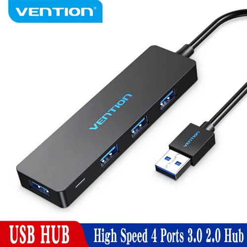 Vention-Hub USB 2,0 de alta velocidad, 4 puertos, puerto USB 3,0, concentrador OTG portátil, divisor USB para Apple Macbook Air, portátil, PC y tableta