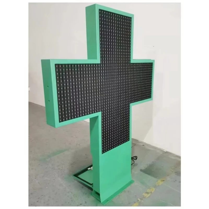 

Двусторонний светодиодный аптечный крест зеленого цвета 100 см