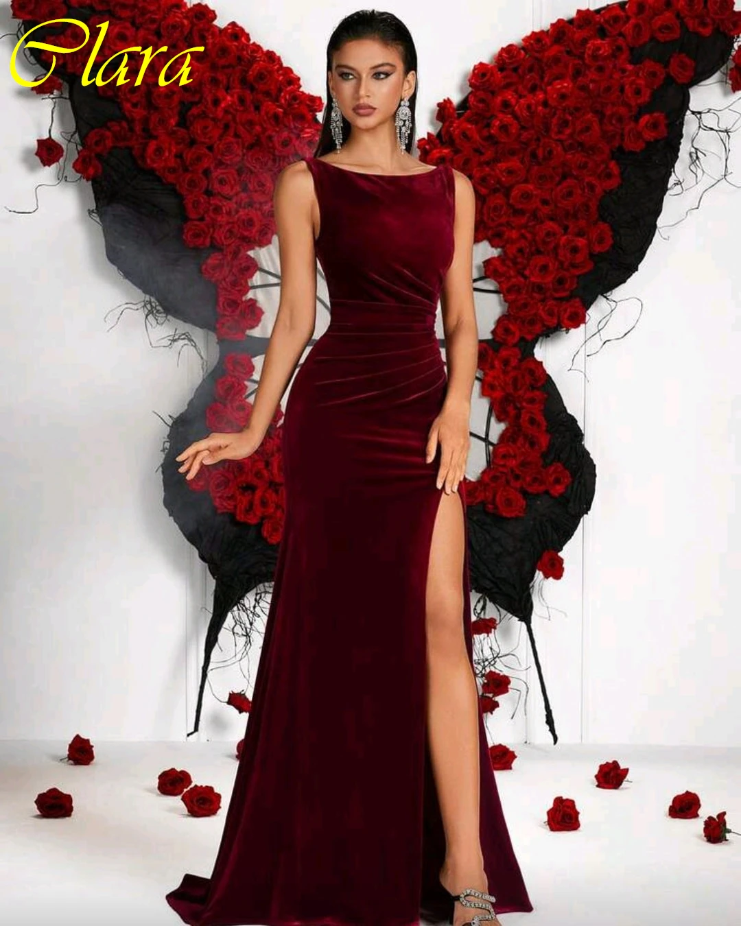 

Customized Straight Crew Neck Sleeveless Elegant Delicate Evening Dress Formal Modern Celebrity Gowns Fashion Prom Dress