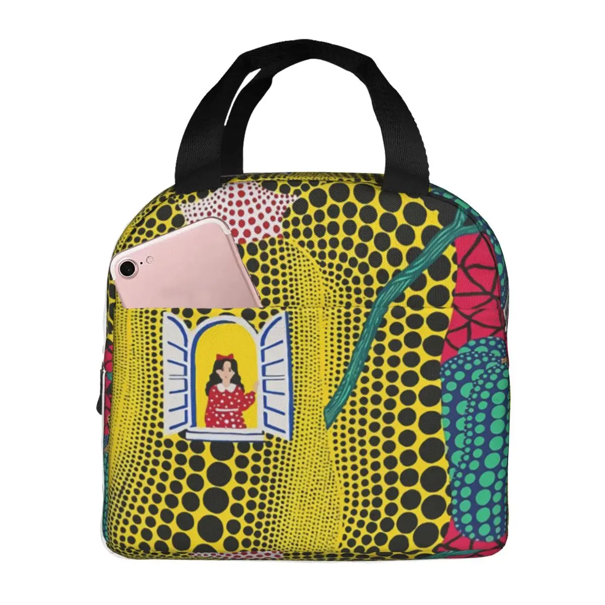 Yayoi Kusama Abstract Painting Lunch Bag Women Cooler Warm Insulated Lunch Box for Office