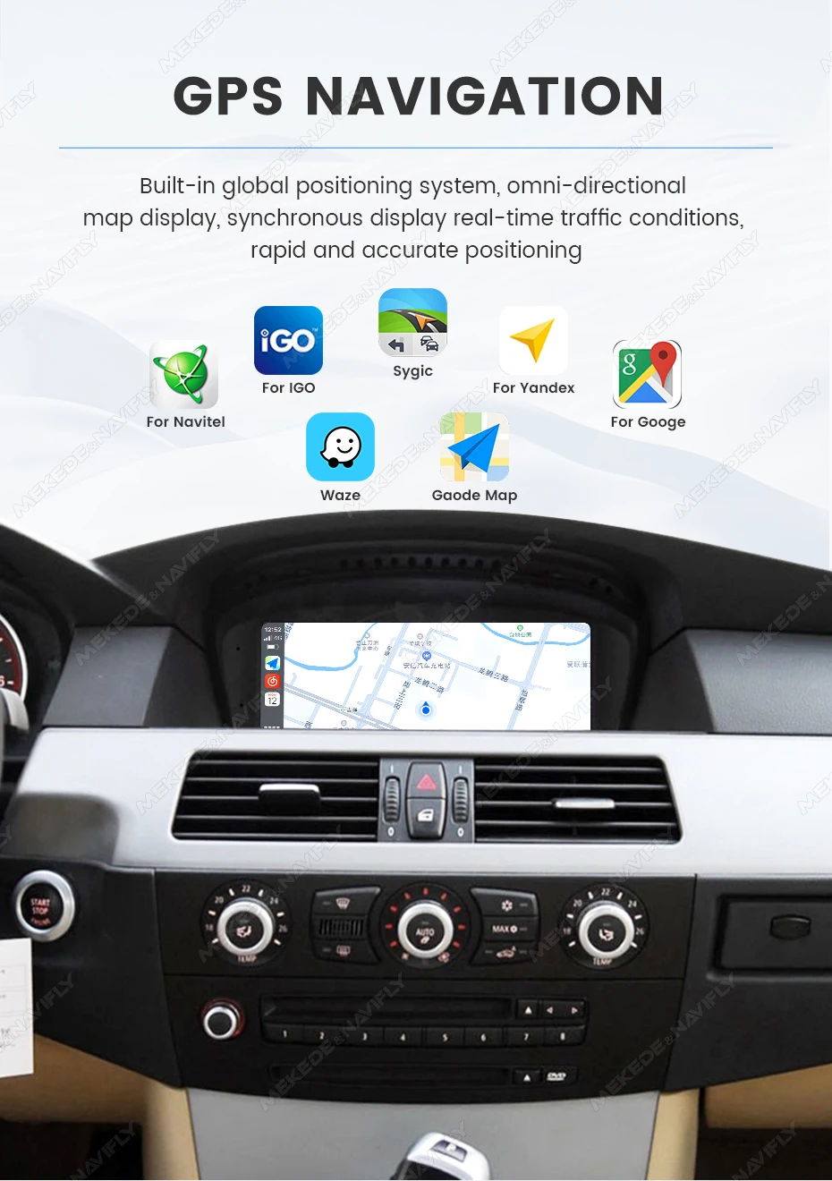 MEKEDE Autoradio für BMW 3er 5er Serie E60 E61 E63 E64 E90 E91 E92 E93 CIC CCC GPS Navigation Carplay Android Auto Multimedia-Einheit – Detail 22