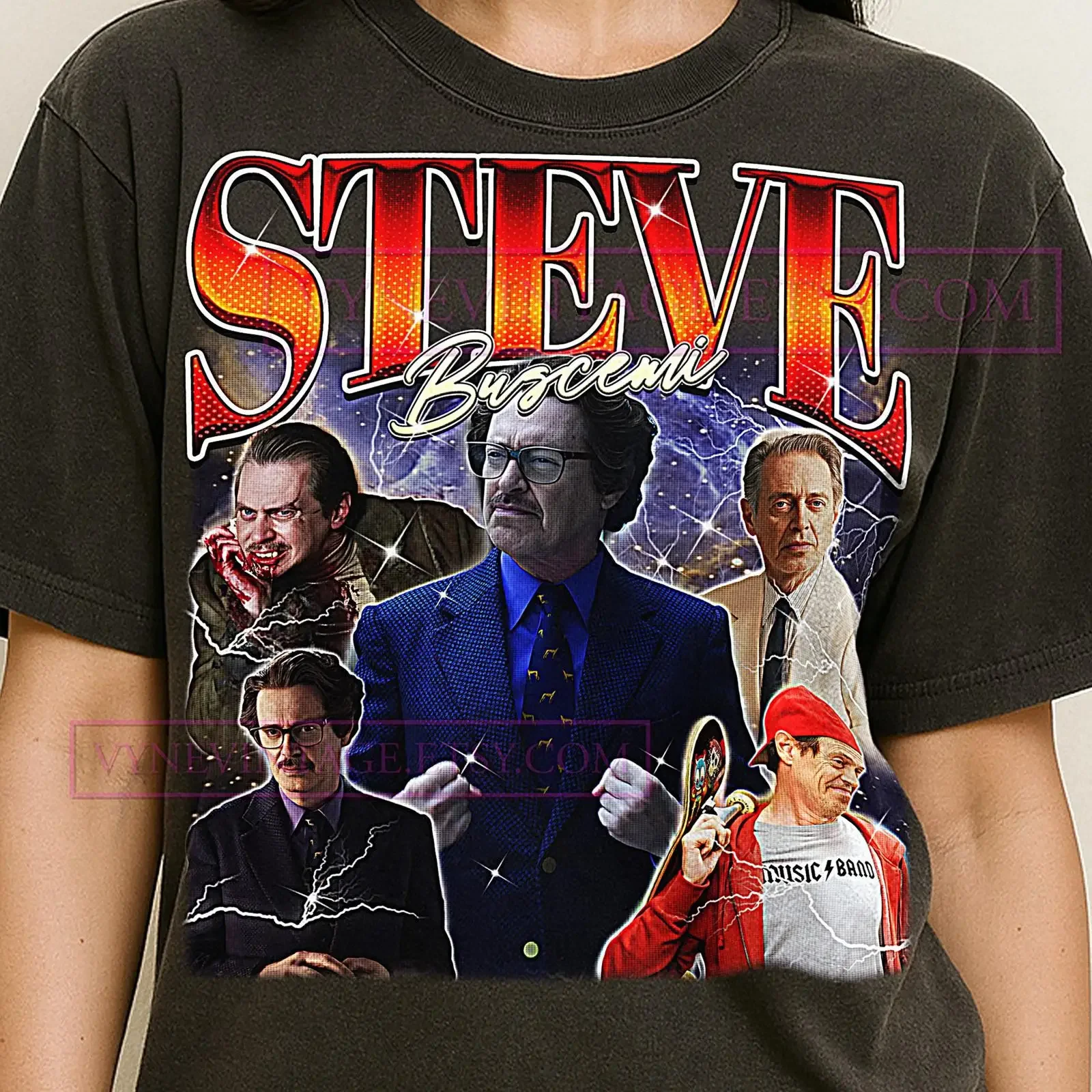 Steve Buscemi Bootleg T Shirt Vintage Actor Star Celebrity Performer 90s Retro Throwback Sweater vintage Washed fashion