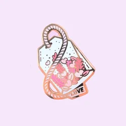 Pink Herbal Flower Love Potion Tea Enamel Pins Lapel Pin Badge Brooch