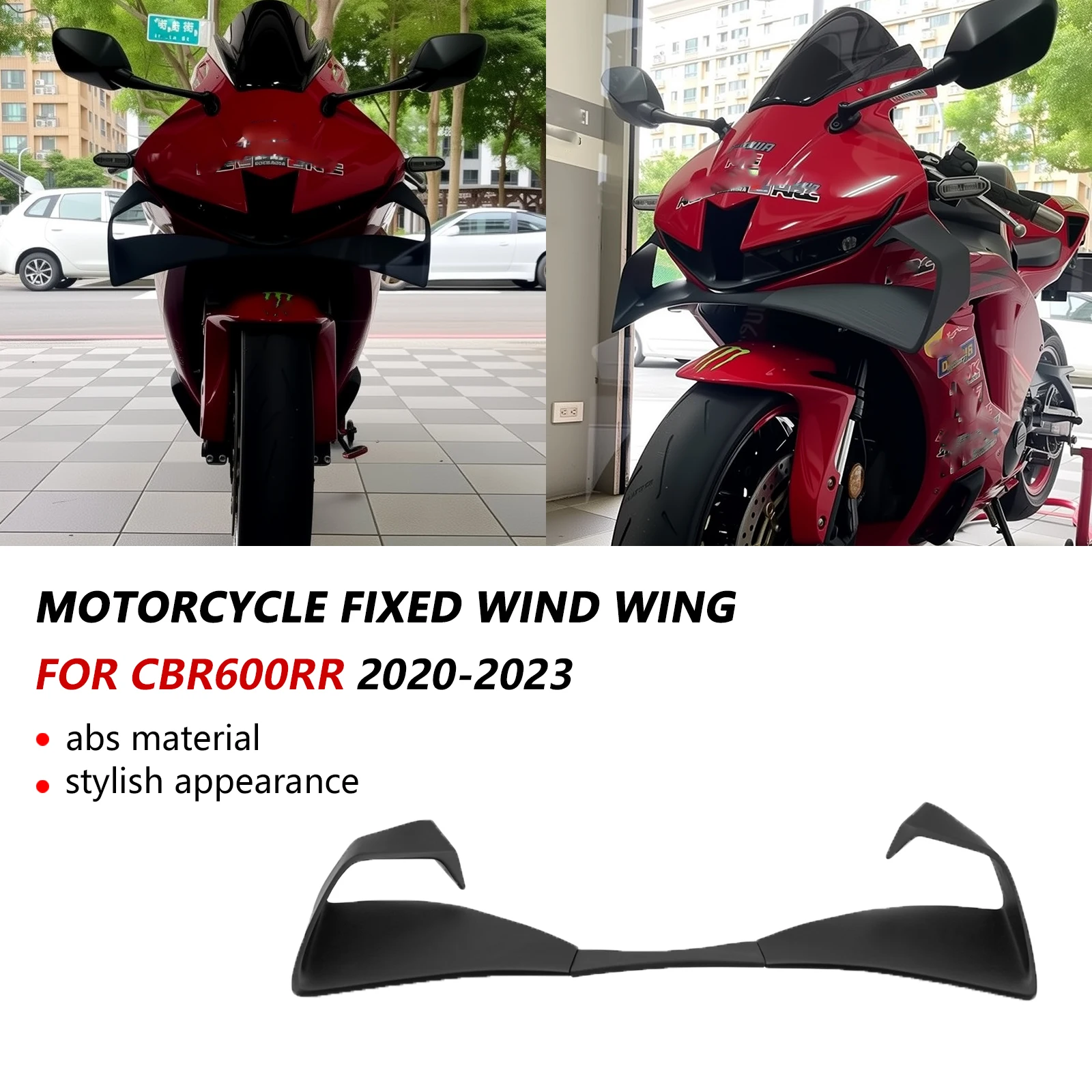 

For CBR600RR 2020 2021 2022 2023 2024 2025 Motorcycle Accessories Fixed wing fairing Small wing spoiler Aerodynamic wing