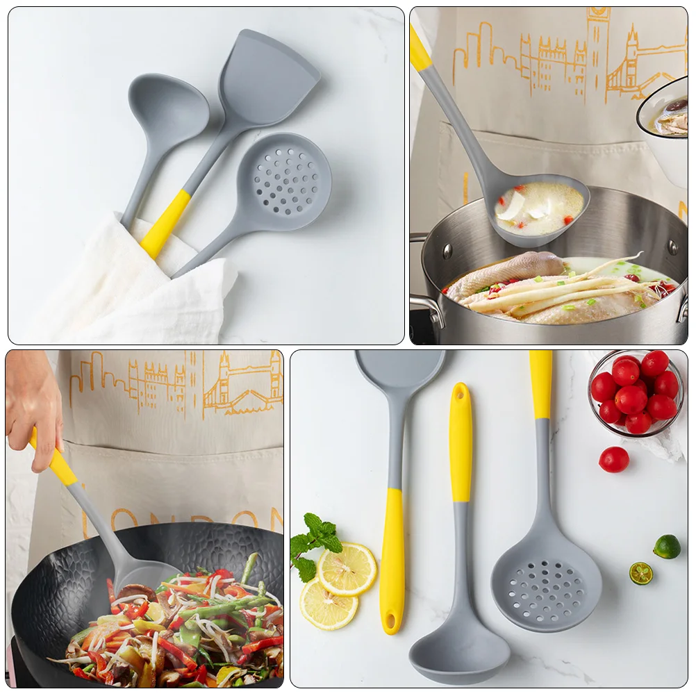 

Silicone Stir-fry Soup Spoon Shovel Combination Wok Spatula Tool Small Cooking Utensils Silica Gel Multifunction