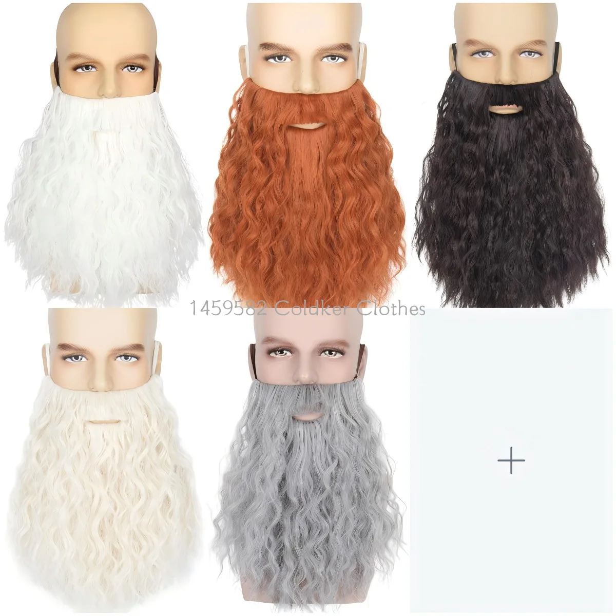 

30cm Fake Beard Long Fluff Beards Cosplay Costume Props Santa Claus Beard Mustache Halloween Christmas Party Accessories