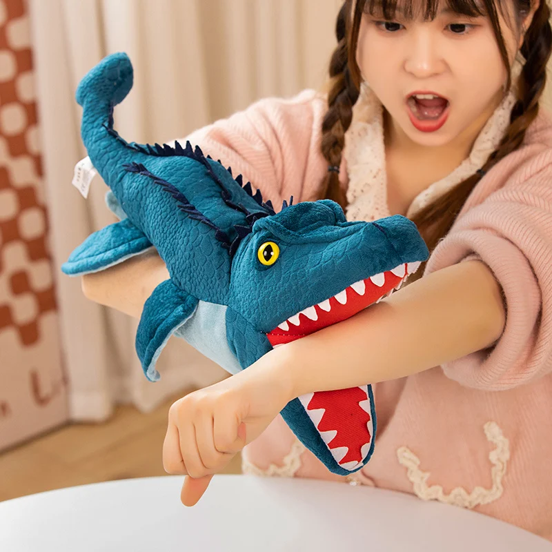 Jouets en peluche pour enfants, marionnette d'histoires au doigt, poupées Kawaii, dinosaure, crocodile, dragon, cadeau pour bébé