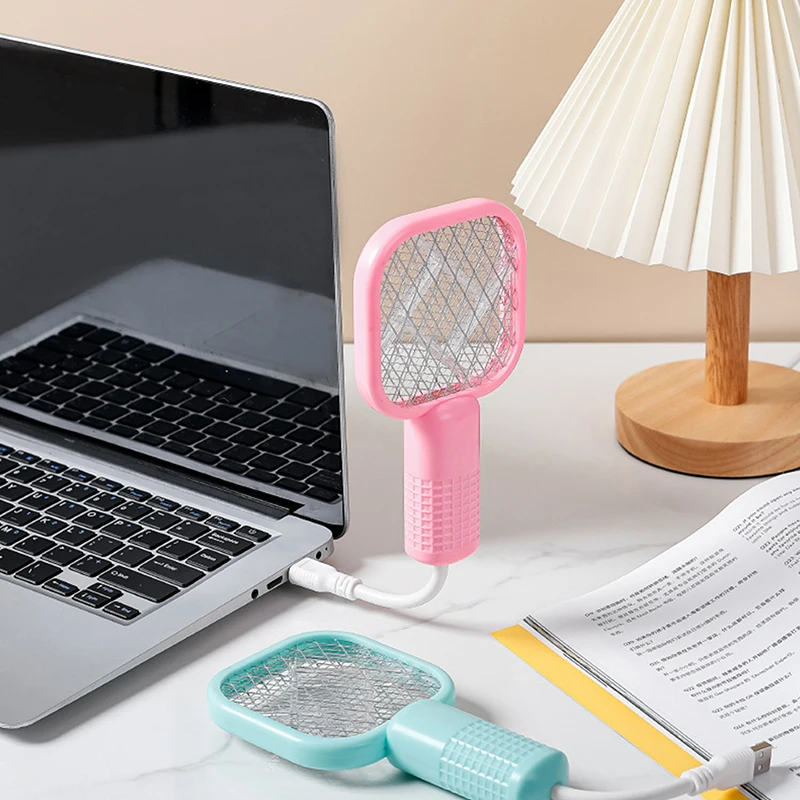 USB Mosquito Swatter Trap Pest Control Mini Electric Shock Insect Racket Portable UV Light Fly Bug Zapper Summer