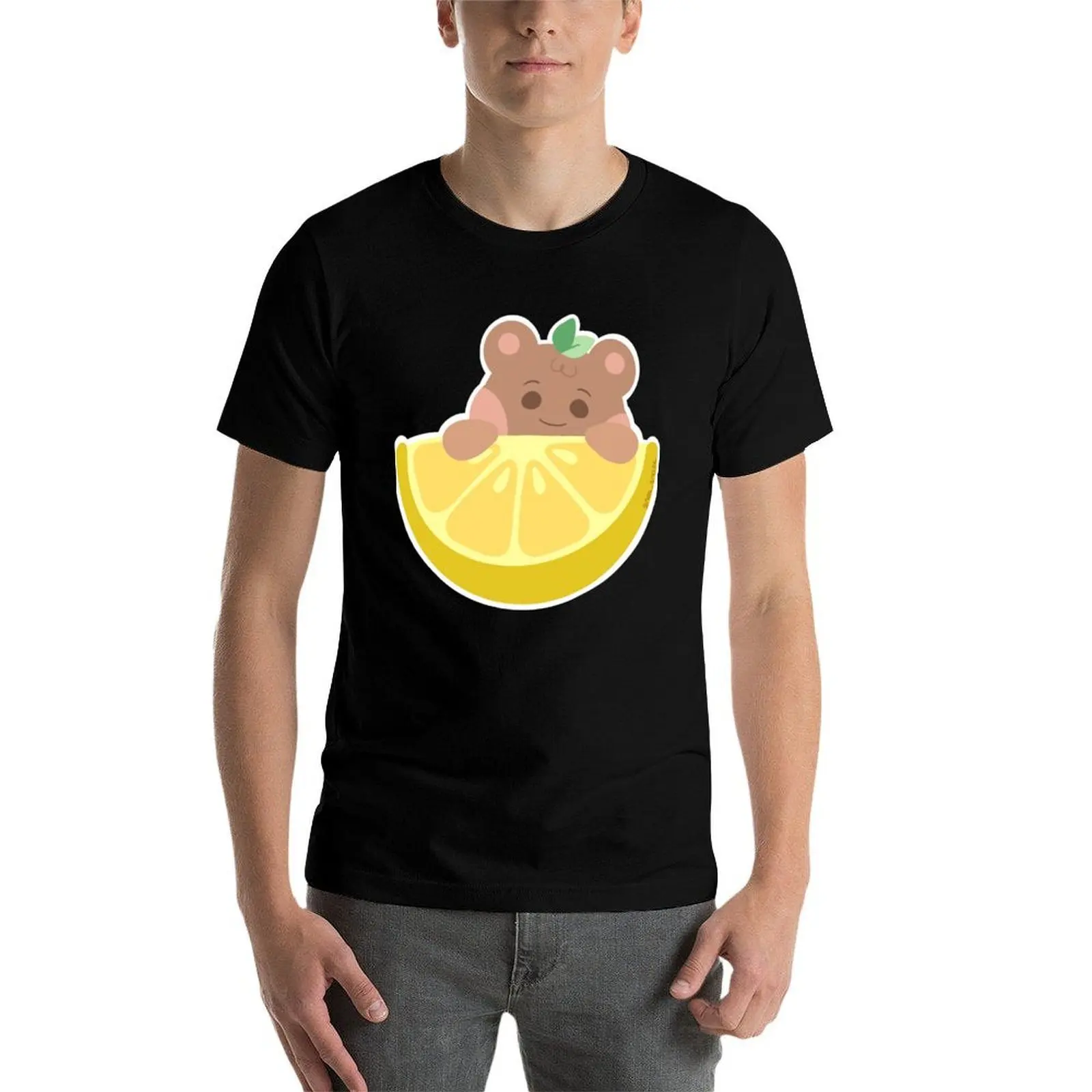 

Ateez Aniteez Golden Hour Lemon JJONGbear T-Shirt t shirts for man graphic funny man t shirt heavy cotton T-Shirt
