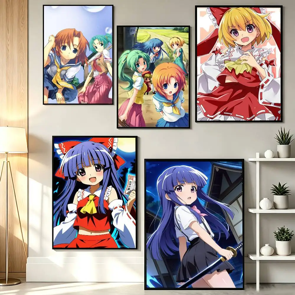Higurashi W-When They Cry Poster HD Self Adhesive Waterproof Wall Art Ideal for Home Office Dorm Gift