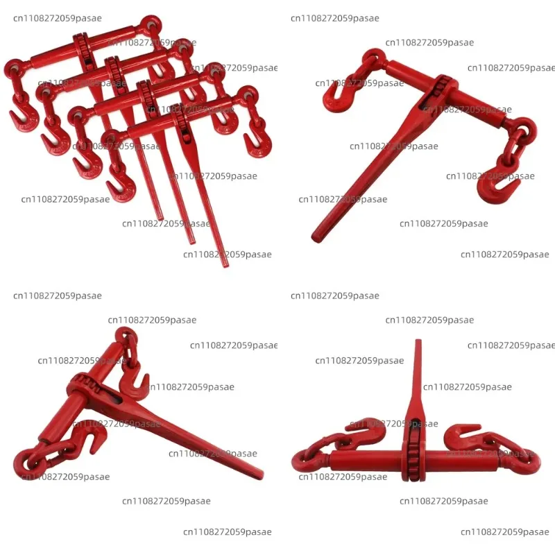 4PS 5/16–3/8-inch G70 Chain Ratchet Load Binder with Hook, 5,400 Lbs, Powder-Coated