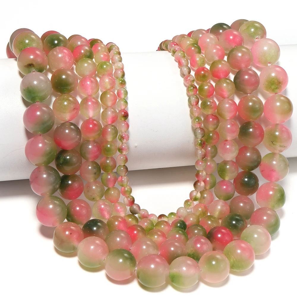 Jewelry Making Gemstones - 4/6/8/10/12mm Natural Peach Jade Chalcedony Stone