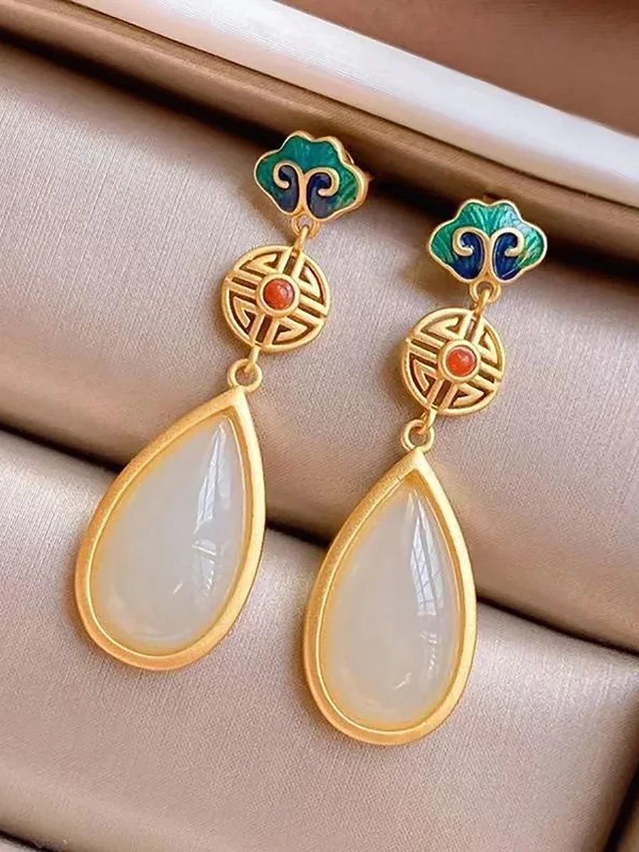 2024 New Chinese Style Temperament Bamboo Stud Earrings Design Bamboo Knot Fringed Earrings for Women