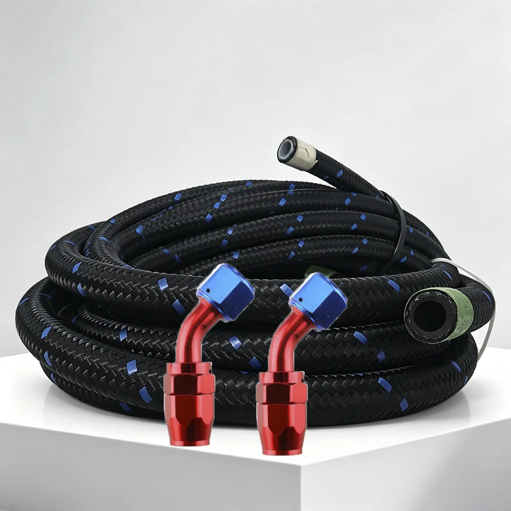 CPE Rubber AN4 AN6 AN8 AN10 AN12 AN16 AN20 Fuel Hose, Oil and Gas Cooler Hose Pipeline, Nylon Stainless Steel Braided Lining