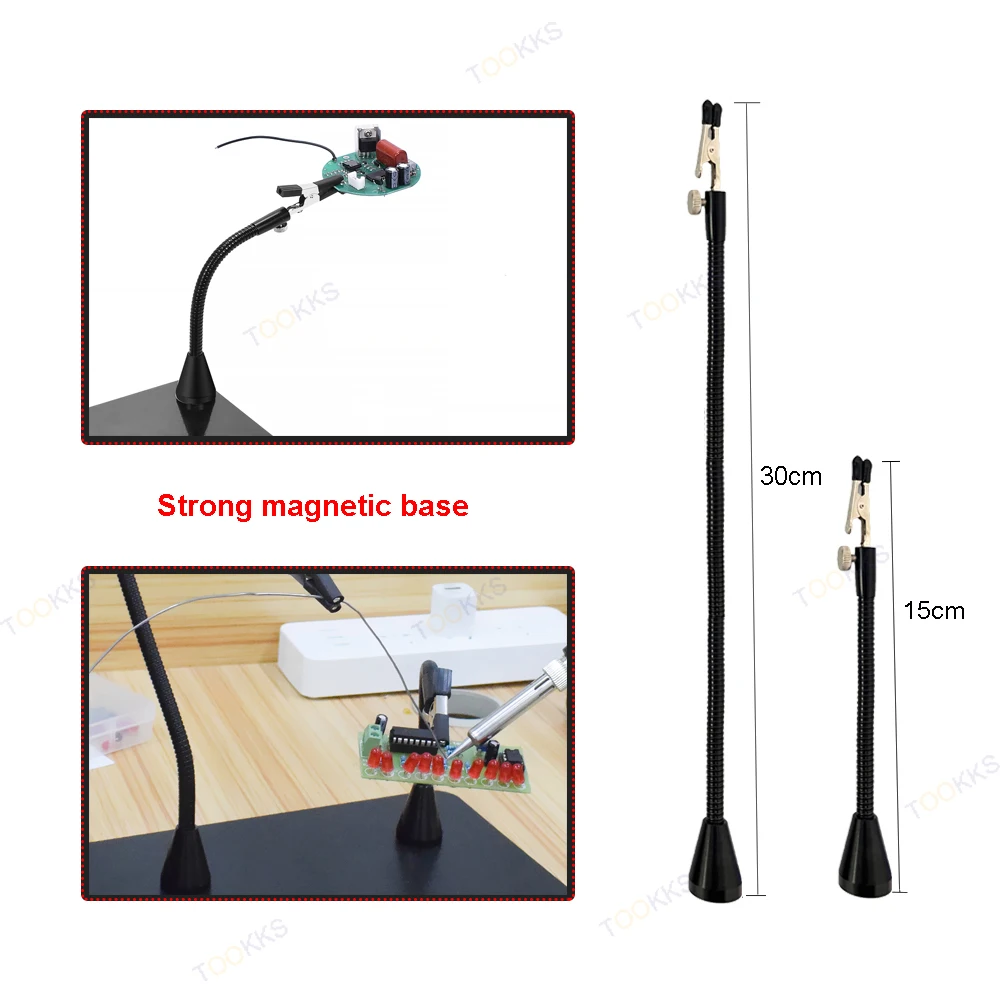 HZY Magnetic PCB Circuit Board Holder Wire Clip Third Hand with 4 Flexible Arms Helping Hands Soldering Station Repair Tool Set