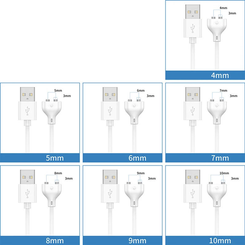 1pcs Magnetic Suction Charging Wire 4/5/6/7/8/9/10Mm Magnet Suctio Usb Power Charger For Beauty Instrument Smart Device