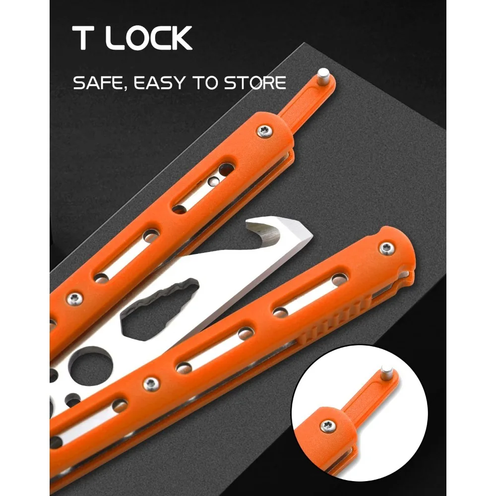 Unsharpened Balisong Butterfly Knife Trainer Safe Comb Blade Practice Flipping Toy for Beginners Learning Tricks Skills Gift