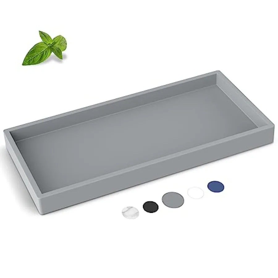 

Bathroom Counter Tray, Silicone, Rectangular,,Thick, Shatterproof, Soap Dispenser Tray, 10.6'x5.1' or 7.8'x3.9