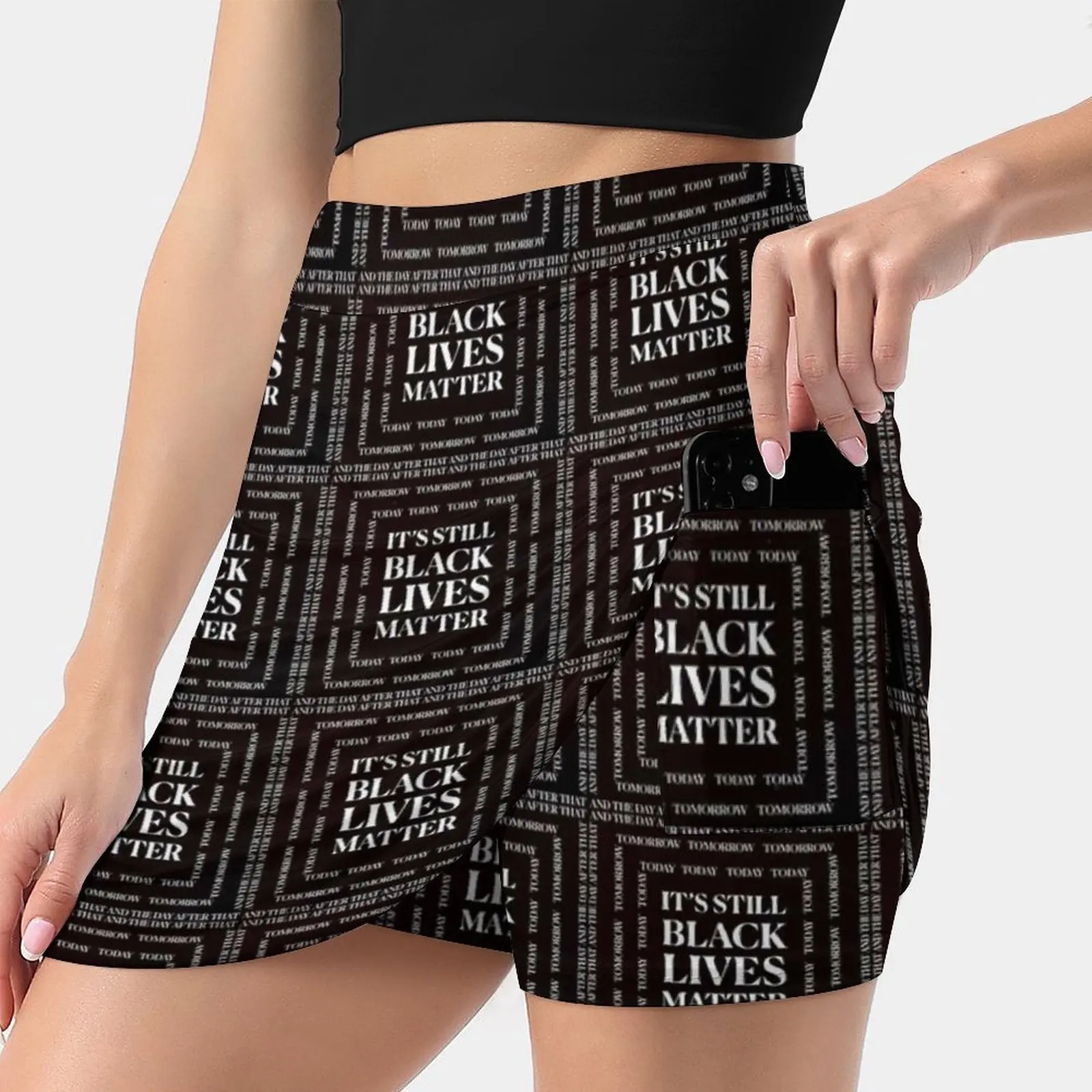 Blm Women's skirt Sport Skort Skirt With Pocket Fashion Korean Style Skirt 4Xl Skirts Black Lives Matter