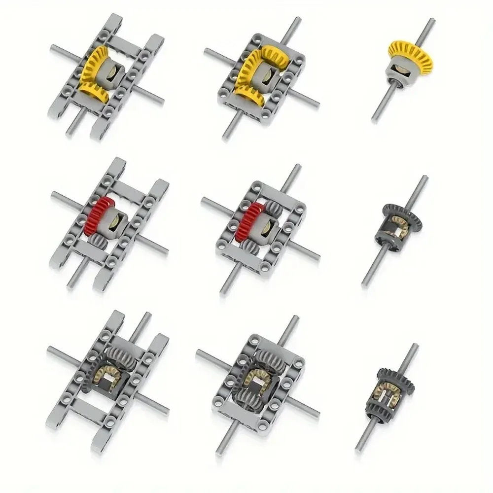 45 pièces MOC ensemble d'engrenages différentiels polyvalents Compatible avec les blocs de construction legoeds 45 pièces pièces techniques cadre engrenages axe d'arbre