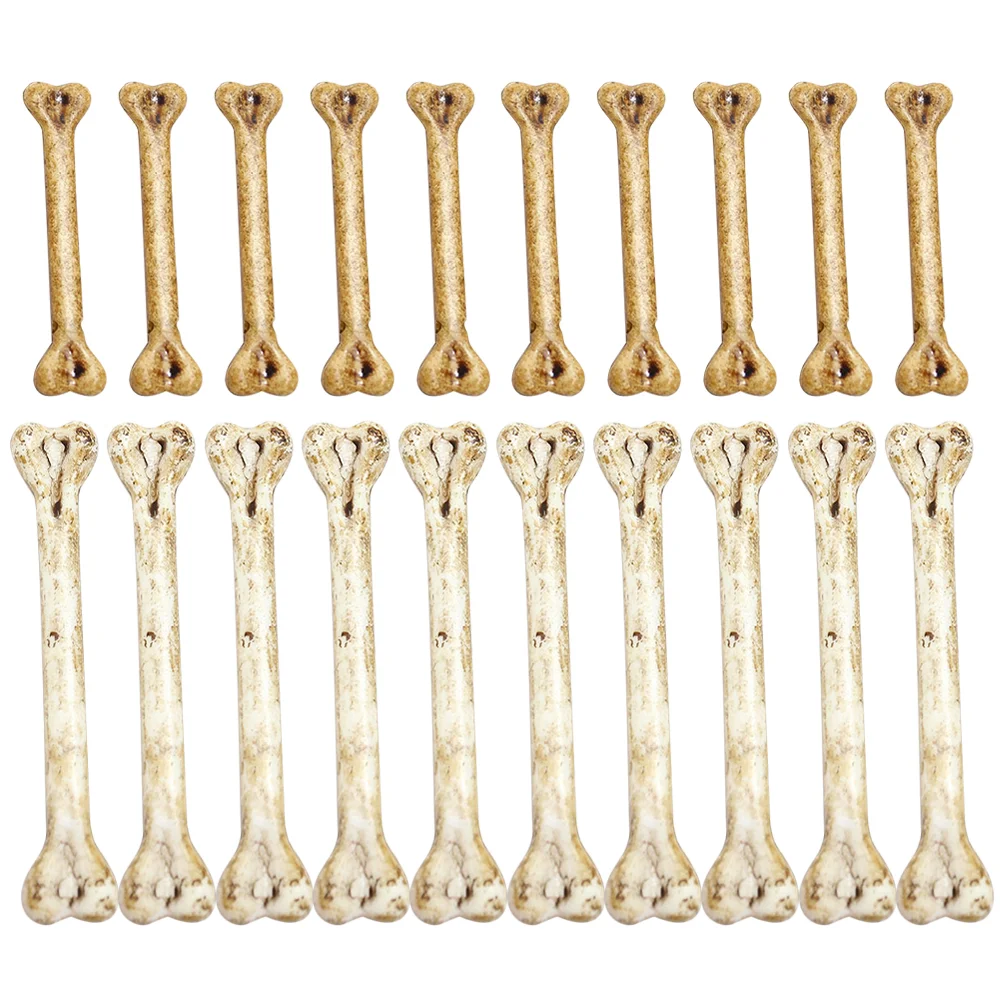 

20 Pcs Outdoor Halloween Decorations Bone Fake Small Component Plastic Props Decorative Human Bones Model Desktop Mini Charm