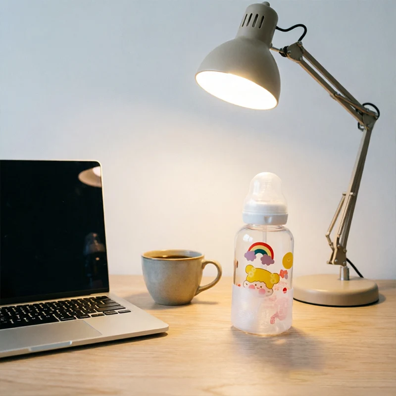 Cute Girl Transparent Glass Bottle, Creative and interesting Pattern, Personalized Straw Cup, Student and Couple Portable Cup