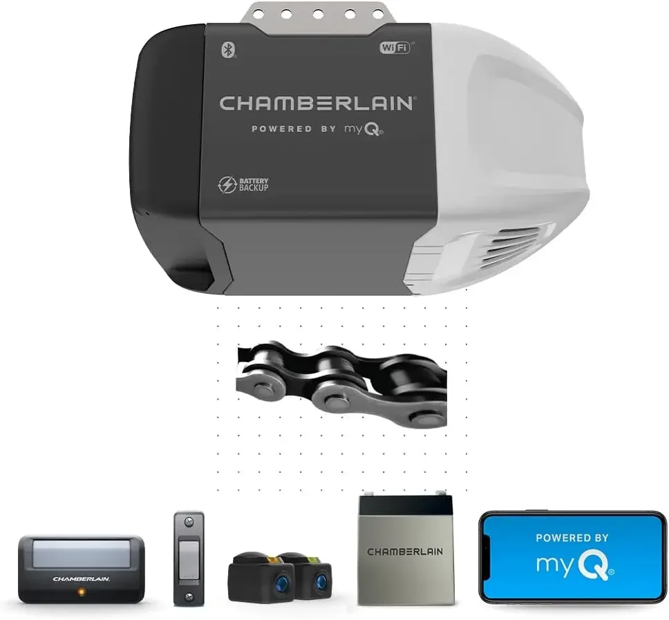 C2212T Smart Wi-Fi Garage Door Opener, 1/2-HP Chain Drive Motor - Quantity 1