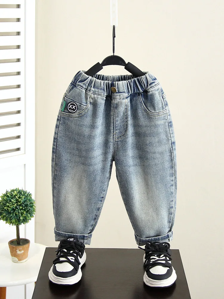 Spring Autumn Baby Boys Jeans Pants Baby Girls Soild Color Cotton Denim Pants Kids Children Casual Trousers 2-10 Years