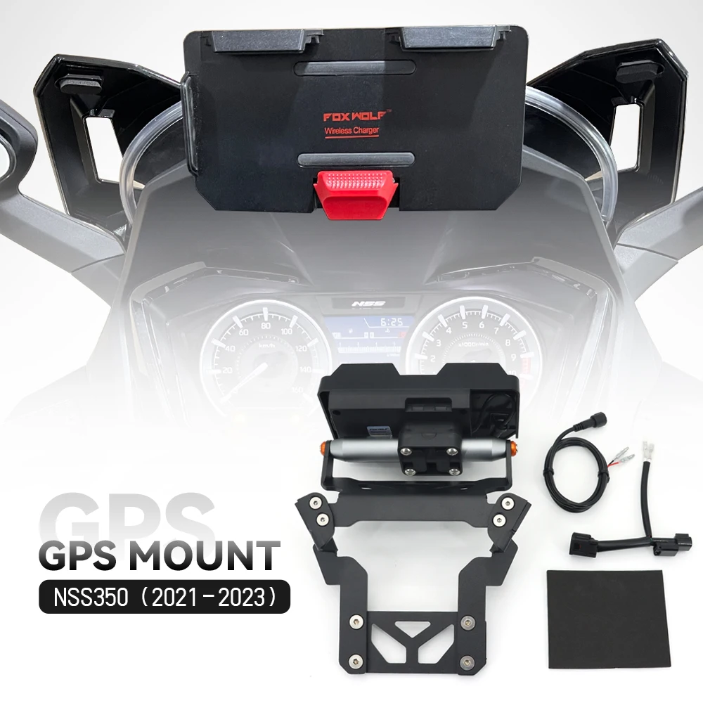 NEW For Honda NSS 350 NSS350 2021 2022 2023 Motorcycle GPS Phone Navigation Bracket USB & Wireless Charger Holder Mount Stand