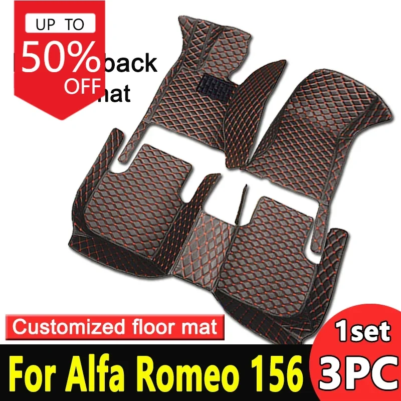 Car Floor Mats For Alfa Romeo 156 1997~2001 Waterproof Anti-dirt Pad Foot Pads Leather Mat Funda Maletero Coche Car Accessories