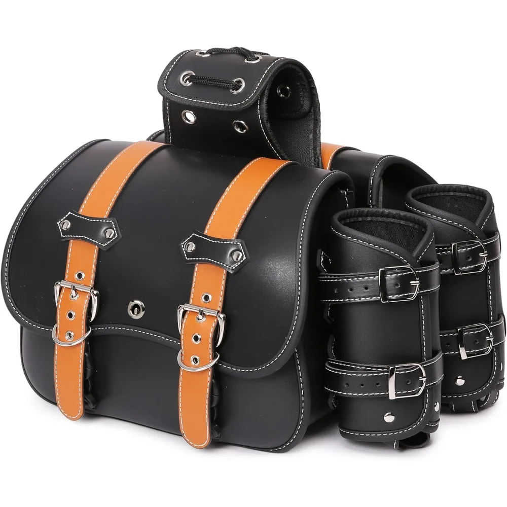 

pvc leather motorcycle saddlebags|throw over saddle bags|panniers side bags with cup holder|waterproof|side tool bag|storage too